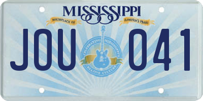 MS license plate JOU041