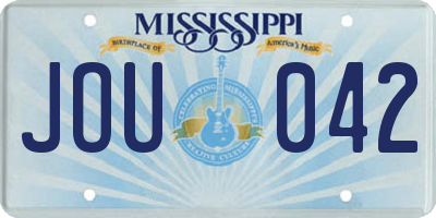 MS license plate JOU042