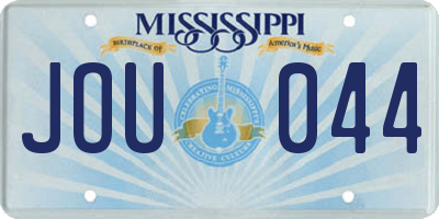 MS license plate JOU044
