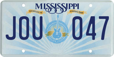 MS license plate JOU047