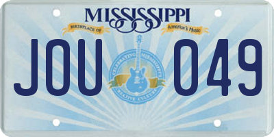 MS license plate JOU049