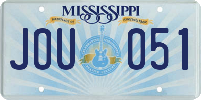 MS license plate JOU051