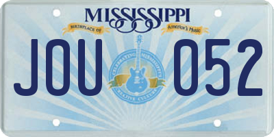 MS license plate JOU052