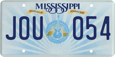 MS license plate JOU054