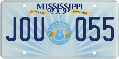 MS license plate JOU055