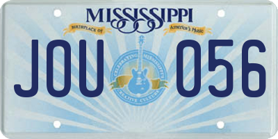 MS license plate JOU056