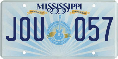 MS license plate JOU057