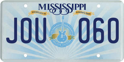 MS license plate JOU060
