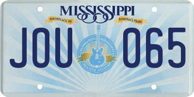 MS license plate JOU065
