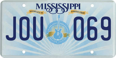 MS license plate JOU069