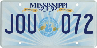 MS license plate JOU072
