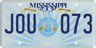 MS license plate JOU073