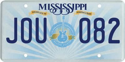 MS license plate JOU082