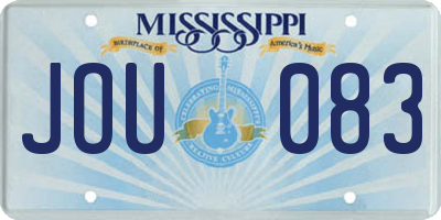 MS license plate JOU083