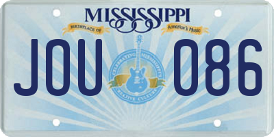 MS license plate JOU086