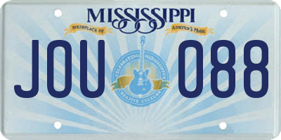 MS license plate JOU088