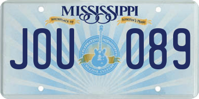 MS license plate JOU089