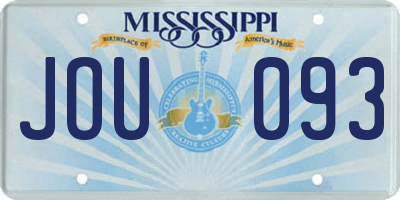 MS license plate JOU093