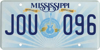 MS license plate JOU096