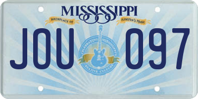 MS license plate JOU097