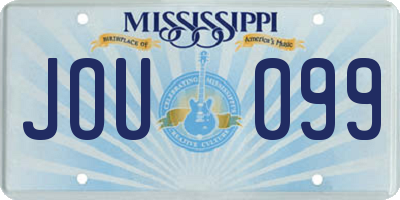 MS license plate JOU099