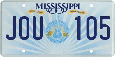 MS license plate JOU105