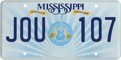 MS license plate JOU107