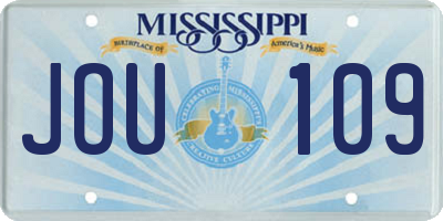 MS license plate JOU109