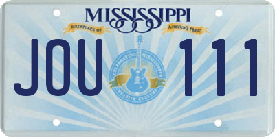 MS license plate JOU111
