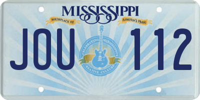 MS license plate JOU112