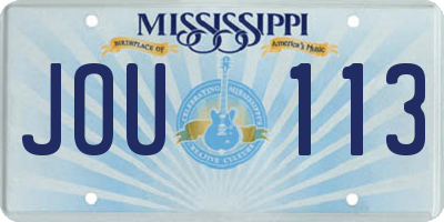 MS license plate JOU113