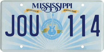 MS license plate JOU114