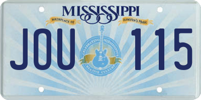 MS license plate JOU115