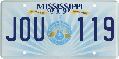 MS license plate JOU119