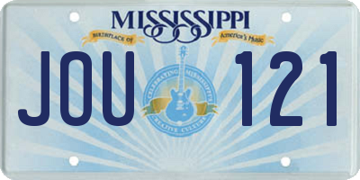 MS license plate JOU121