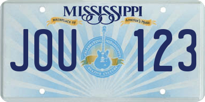 MS license plate JOU123