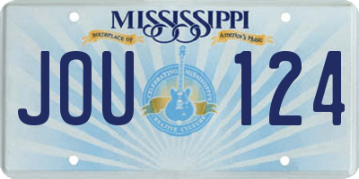 MS license plate JOU124