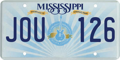 MS license plate JOU126