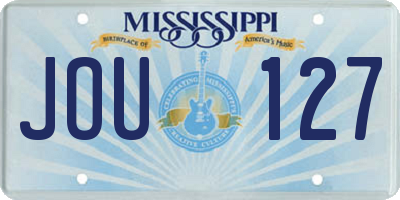 MS license plate JOU127