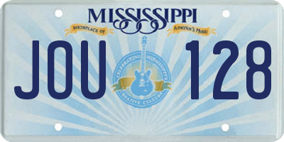 MS license plate JOU128