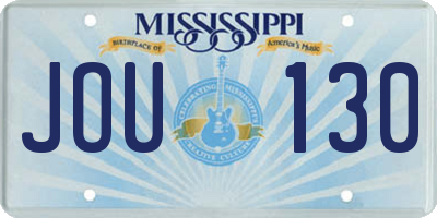 MS license plate JOU130