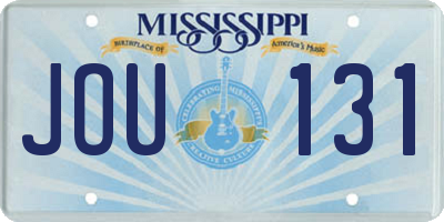 MS license plate JOU131