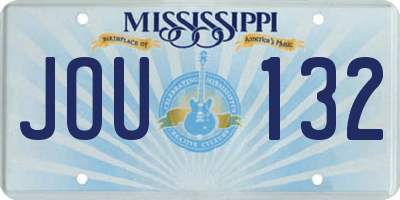 MS license plate JOU132