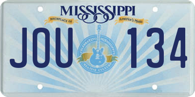 MS license plate JOU134