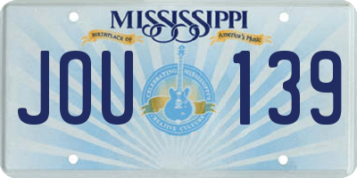 MS license plate JOU139