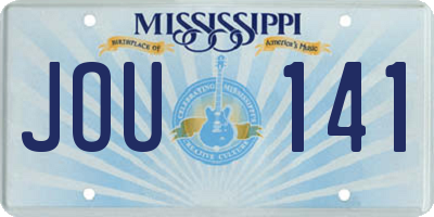 MS license plate JOU141