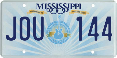 MS license plate JOU144