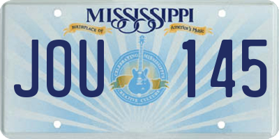MS license plate JOU145