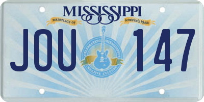 MS license plate JOU147