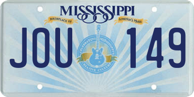 MS license plate JOU149